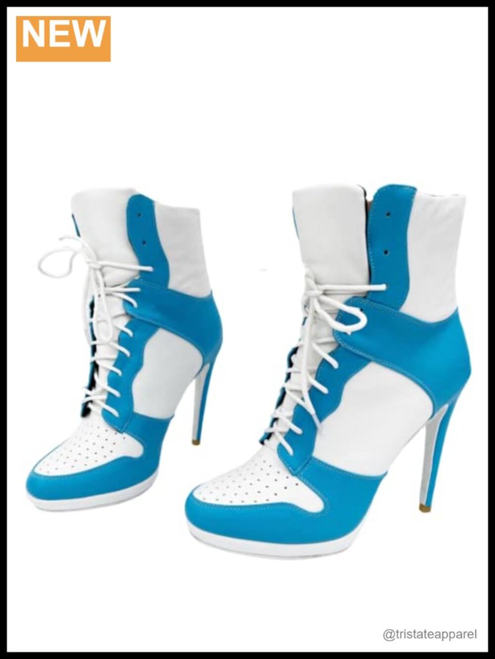 Faux Leather Stiletto High Heeled Ankle Booties Lace Up Platform Chunky Heel